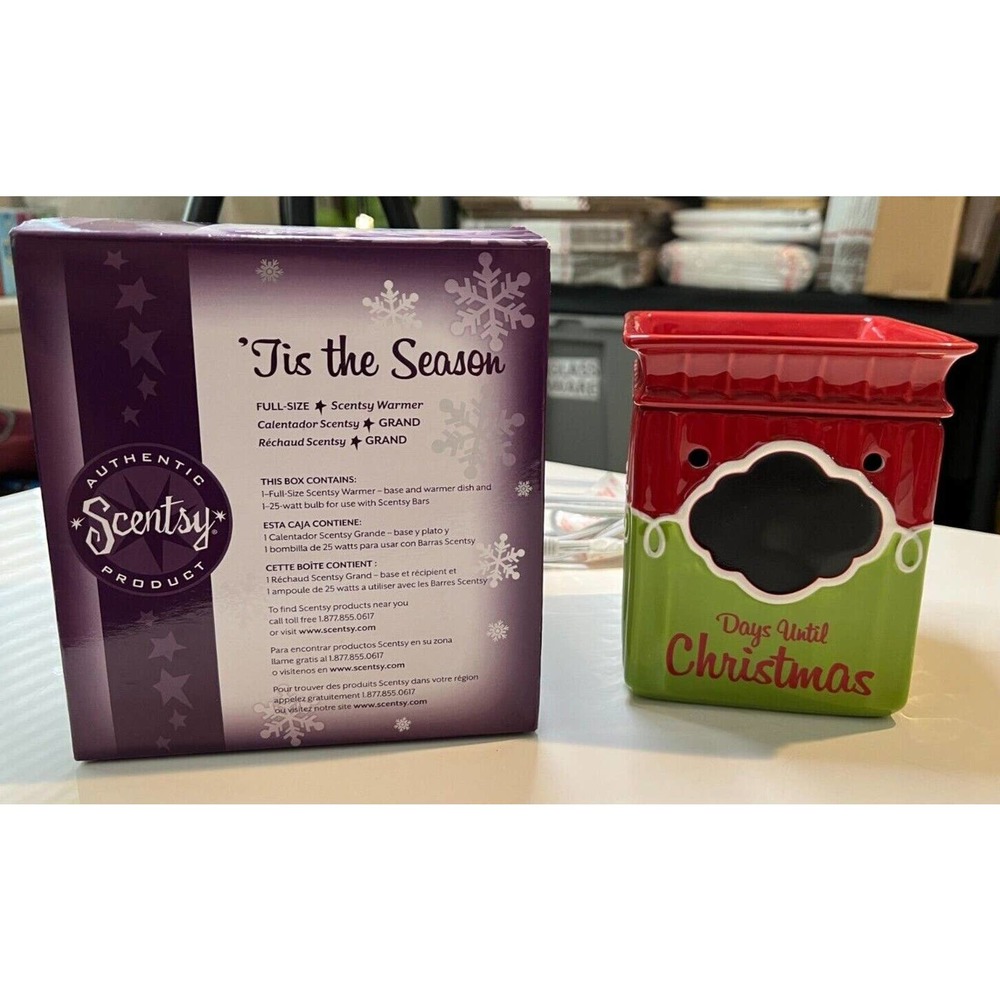 Scentsy Holiday Collection Christmas Xmas Countdown Wax Warmer w Chalk